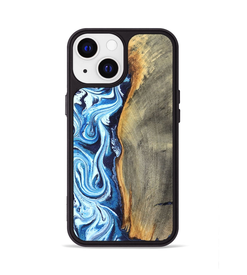 iPhone 13 Wood Phone Case - Letitia (Blue, 826465)