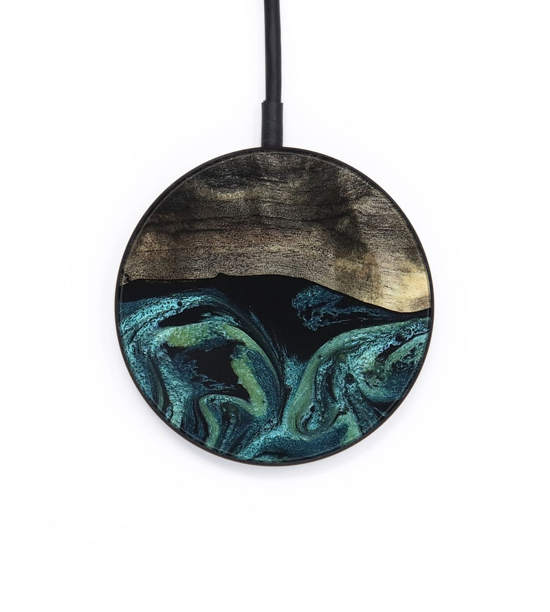 Circle Wood Wireless Charger - Nicky (Green, 826478)