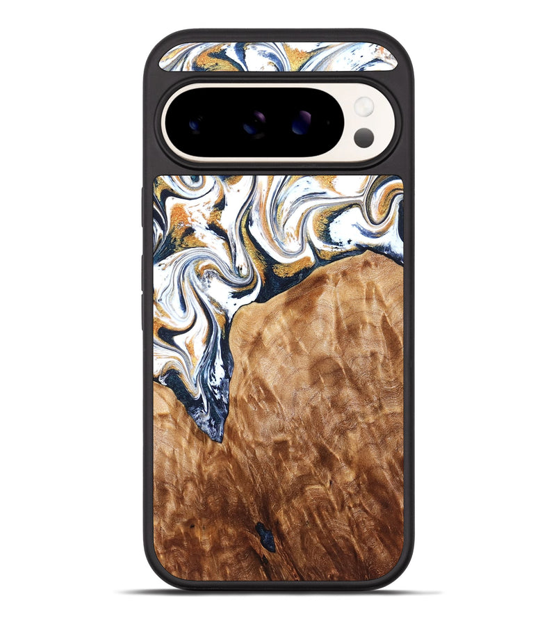 Pixel 10 Pro XL Wood Phone Case - Jasiel (Teal & Gold, 826486)