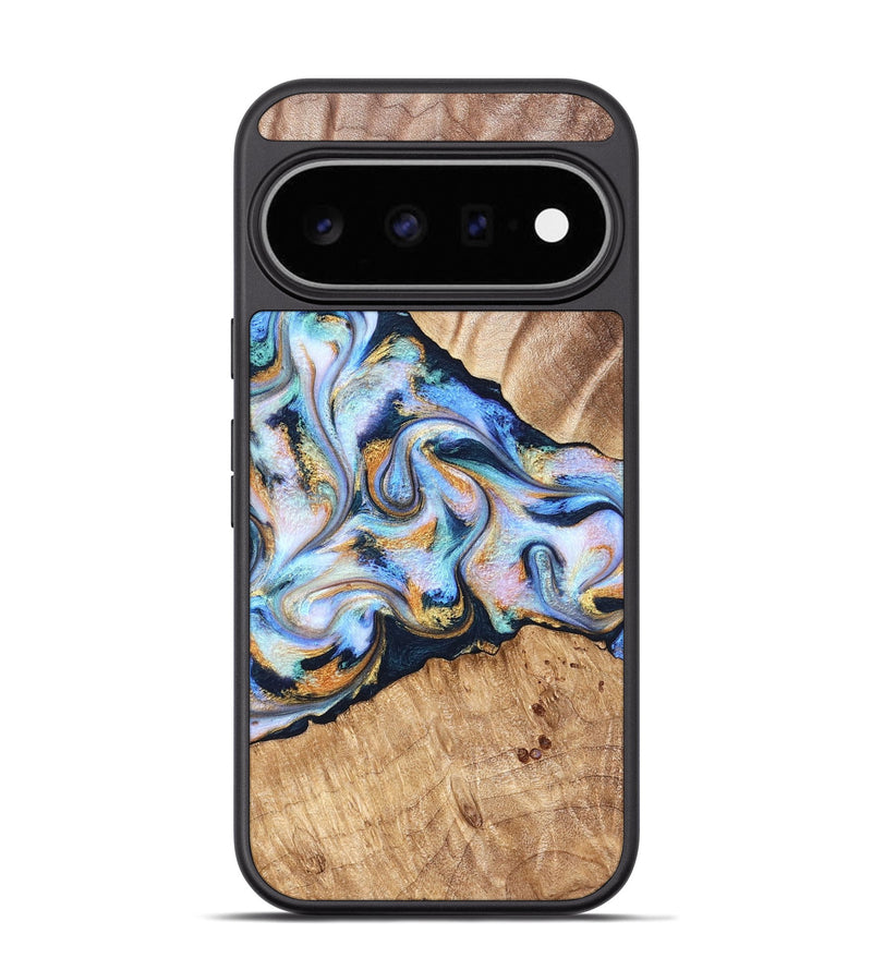 Pixel 11 Pro Wood Phone Case - Colette (Teal & Gold, 826487)