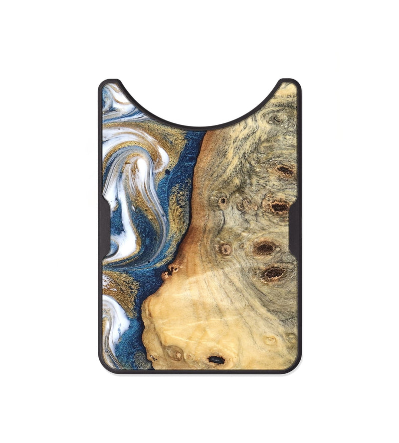 Alloy Wood Wallet - Deven (Teal & Gold, 826489)
