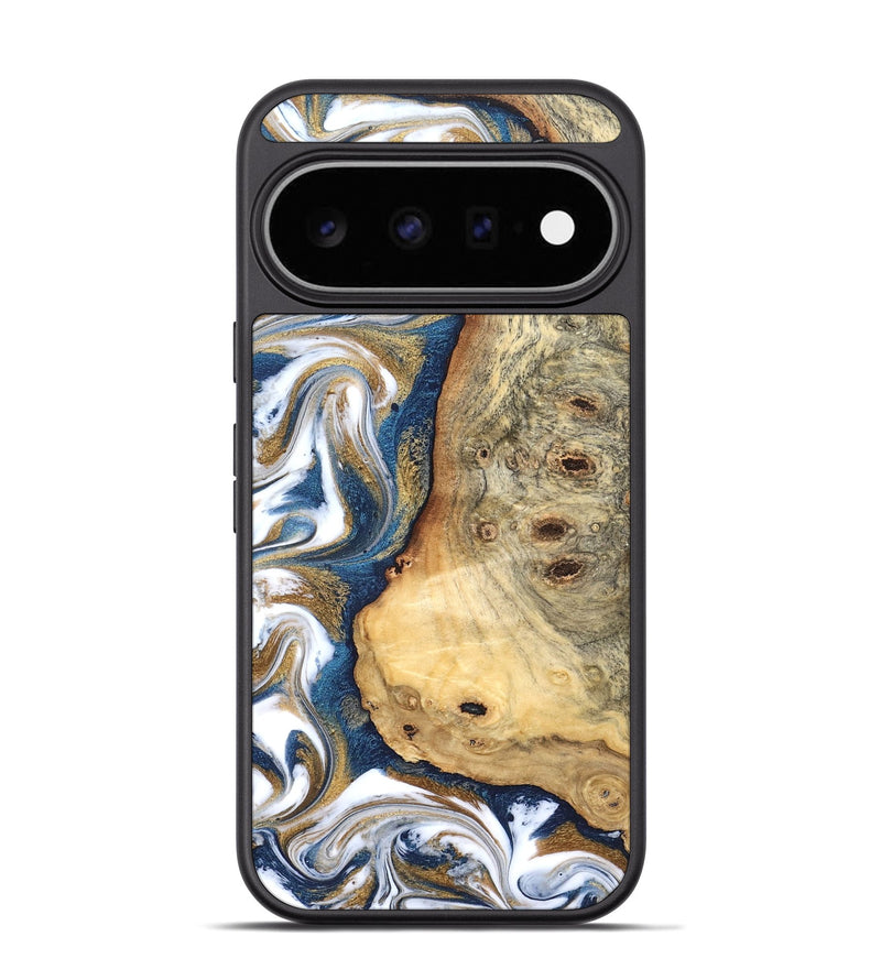 Pixel 11 Pro Wood Phone Case - Deven (Teal & Gold, 826489)