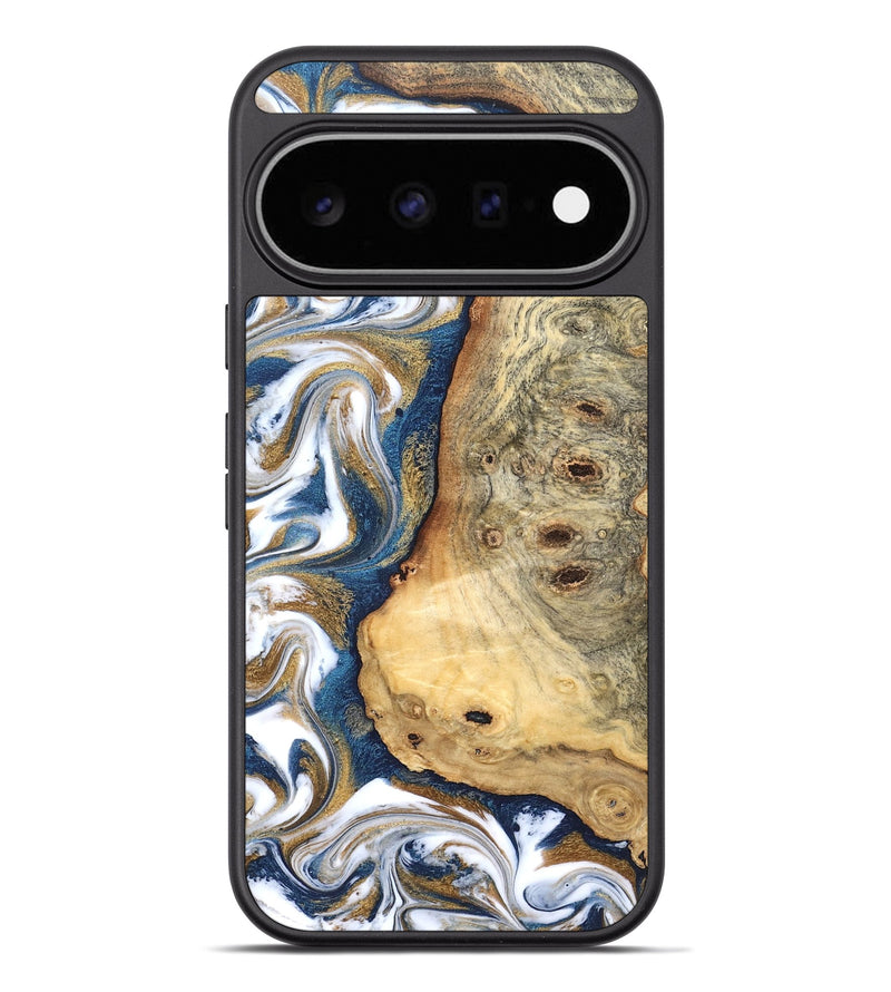 Pixel 11 Pro XL Wood Phone Case - Deven (Teal & Gold, 826489)