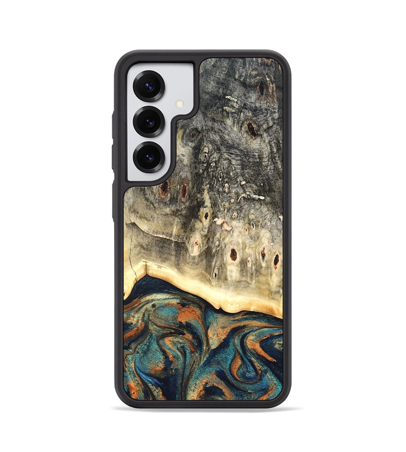 Galaxy S25 Wood Phone Case - Eugenie (Teal & Gold, 826494)
