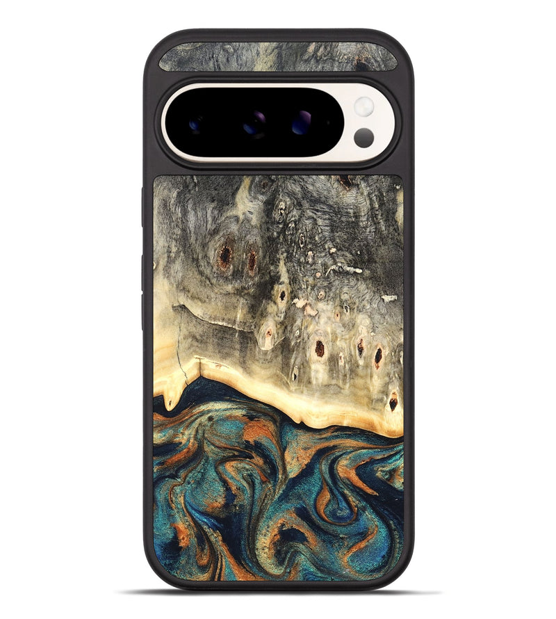 Pixel 10 Pro XL Wood Phone Case - Eugenie (Teal & Gold, 826494)
