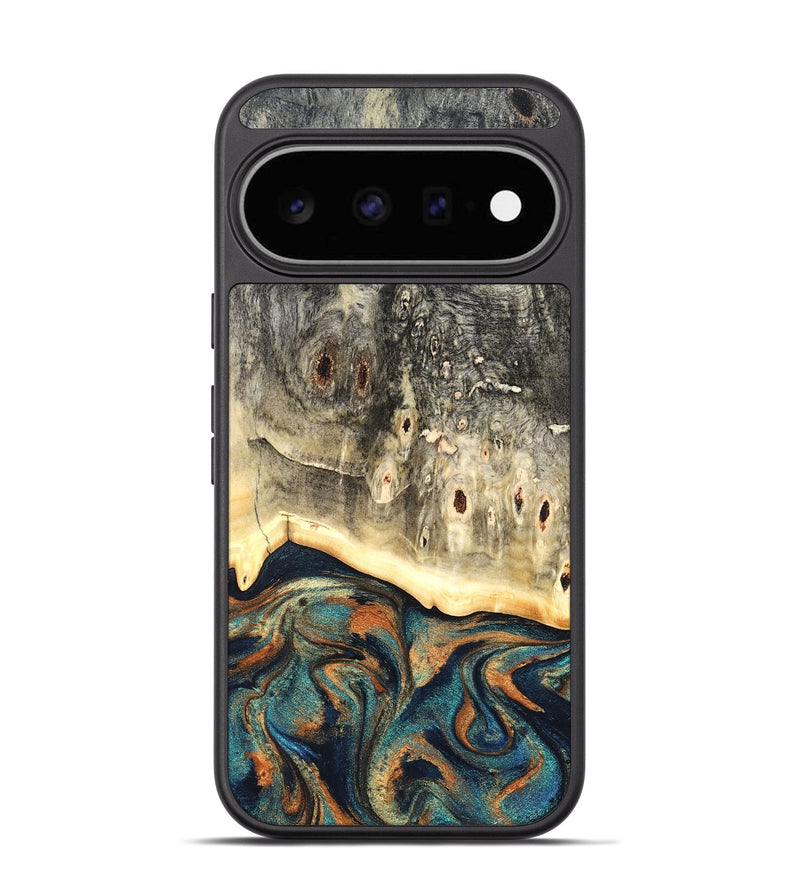 Pixel 11 Wood Phone Case - Eugenie (Teal & Gold, 826494)