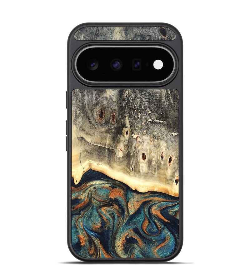 Pixel 11 Pro Wood Phone Case - Eugenie (Teal & Gold, 826494)