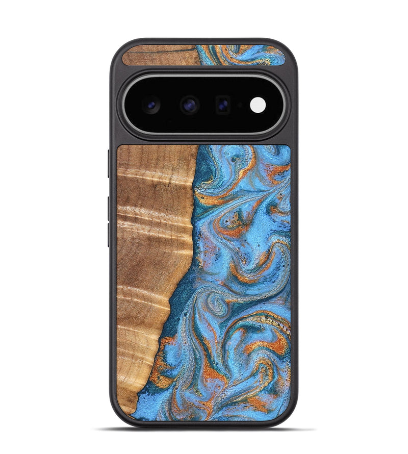 Pixel 11 Wood Phone Case - Mikalah (Teal & Gold, 826495)