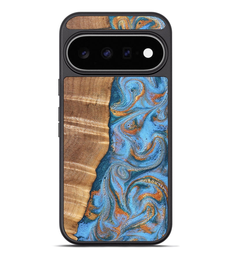 Pixel 11 Pro XL Wood Phone Case - Mikalah (Teal & Gold, 826495)