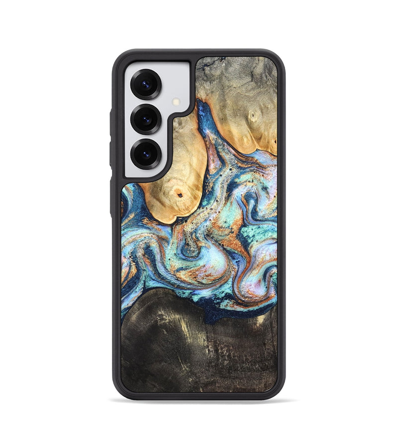 Galaxy S25 Wood Phone Case - Oswaldo (Teal & Gold, 826496)