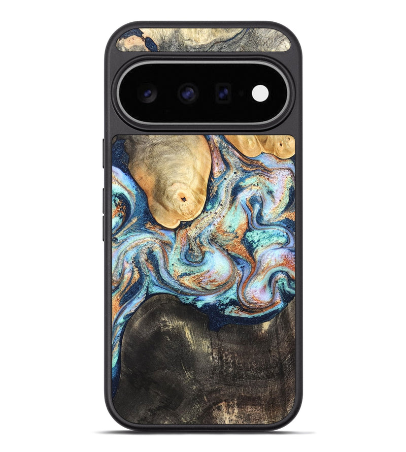 Pixel 11 Pro XL Wood Phone Case - Oswaldo (Teal & Gold, 826496)
