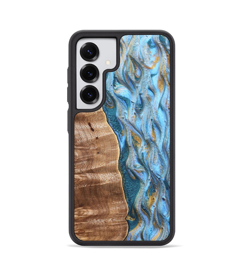 Galaxy S25 Wood Phone Case - Lucero (Teal & Gold, 826500)