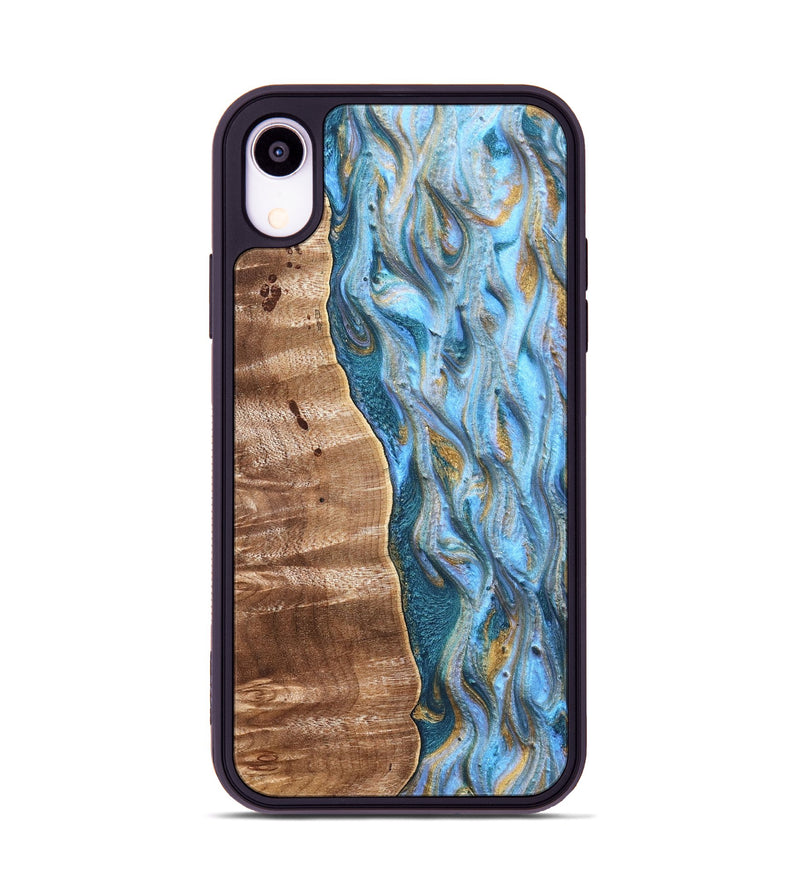 iPhone Xr Wood Phone Case - Lucero (Teal & Gold, 826500)
