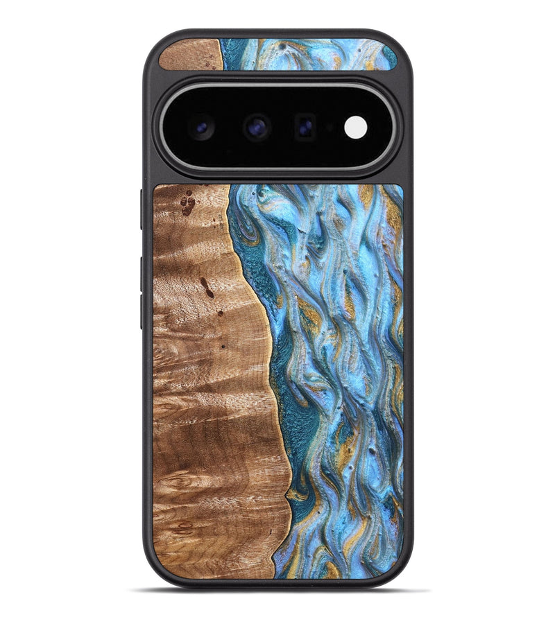 Pixel 11 Pro XL Wood Phone Case - Lucero (Teal & Gold, 826500)