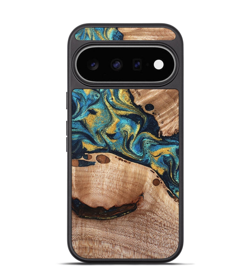 Pixel 11 Wood Phone Case - Manuela (Teal & Gold, 826506)
