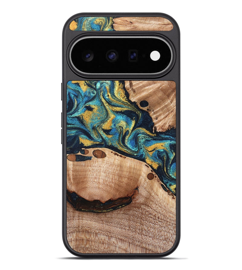 Pixel 11 Pro XL Wood Phone Case - Manuela (Teal & Gold, 826506)
