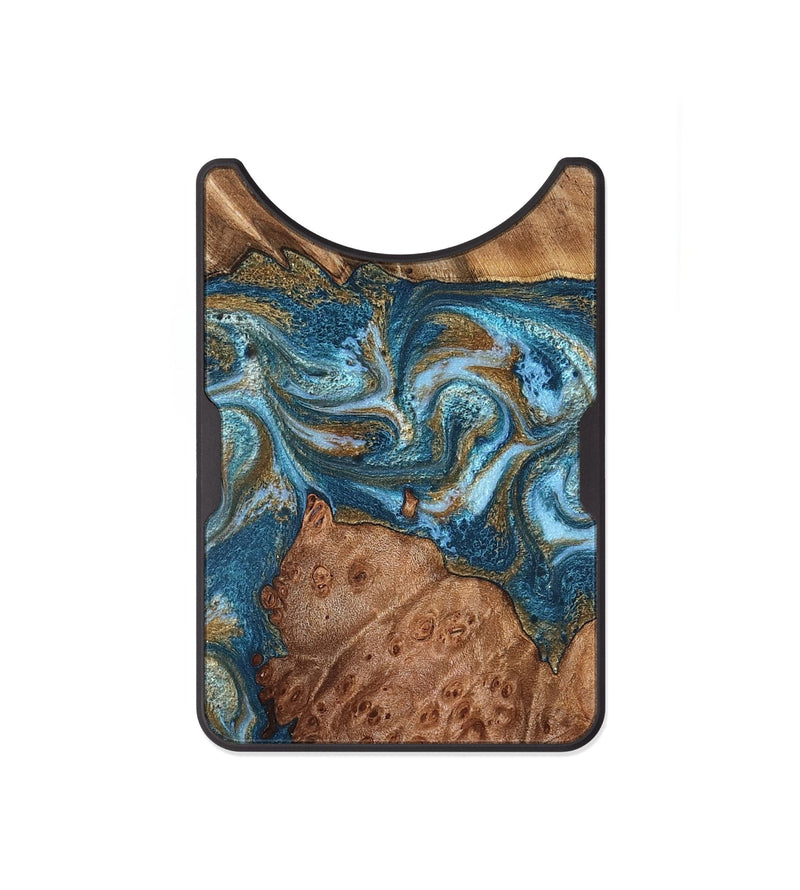 Alloy Wood Wallet - Audrey (Teal & Gold, 826507)