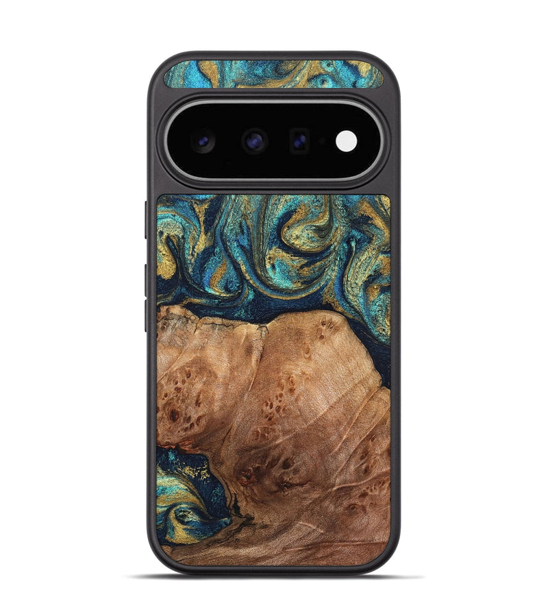 Pixel 11 Wood Phone Case - Cain (Teal & Gold, 826508)