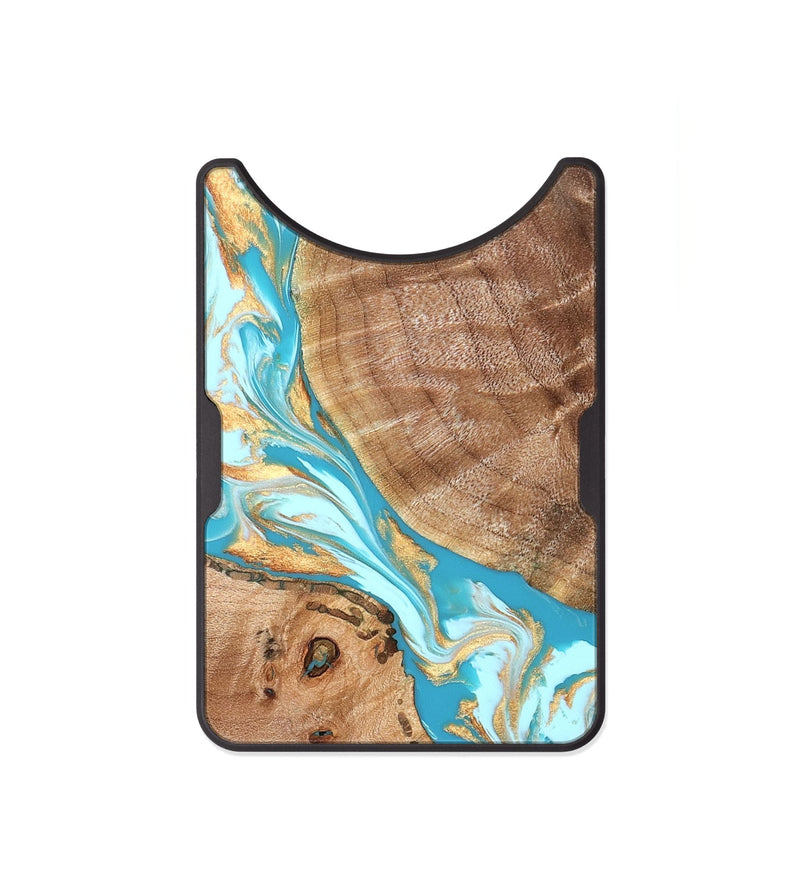 Alloy Wood Wallet - Rusty (Teal & Gold, 826509)