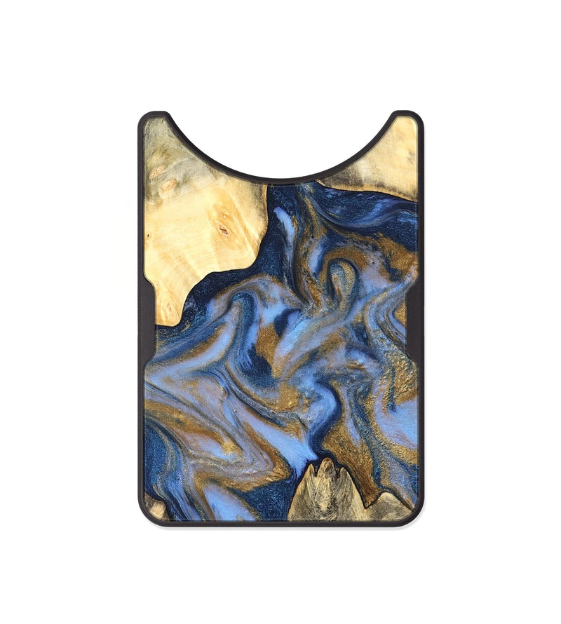 Alloy Wood Wallet - Jeffrey (Teal & Gold, 826510)