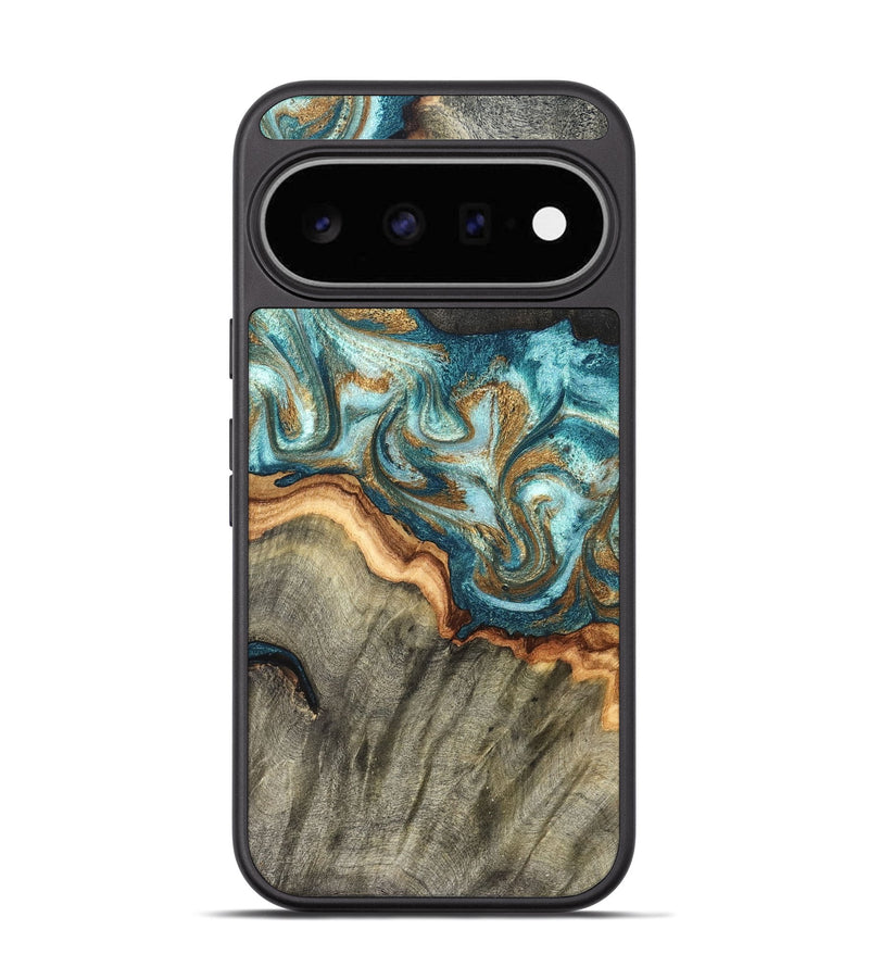 Pixel 11 Wood Phone Case - Amara (Teal & Gold, 826511)
