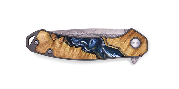 EDC Wood Pocket Knife - Buffy (Teal & Gold, 826512)