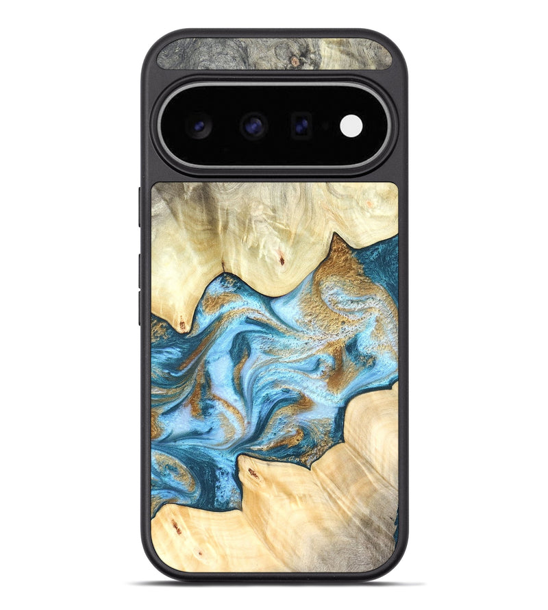 Pixel 11 Pro XL Wood Phone Case - Evans (Teal & Gold, 826514)