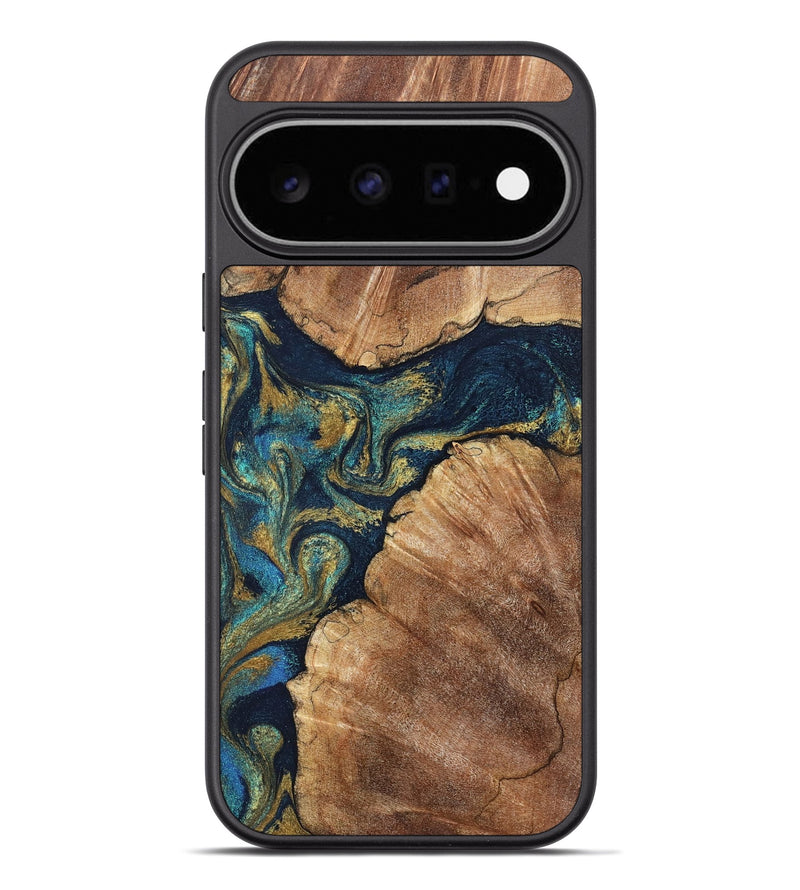 Pixel 11 Pro XL Wood Phone Case - Madisen (Teal & Gold, 826515)