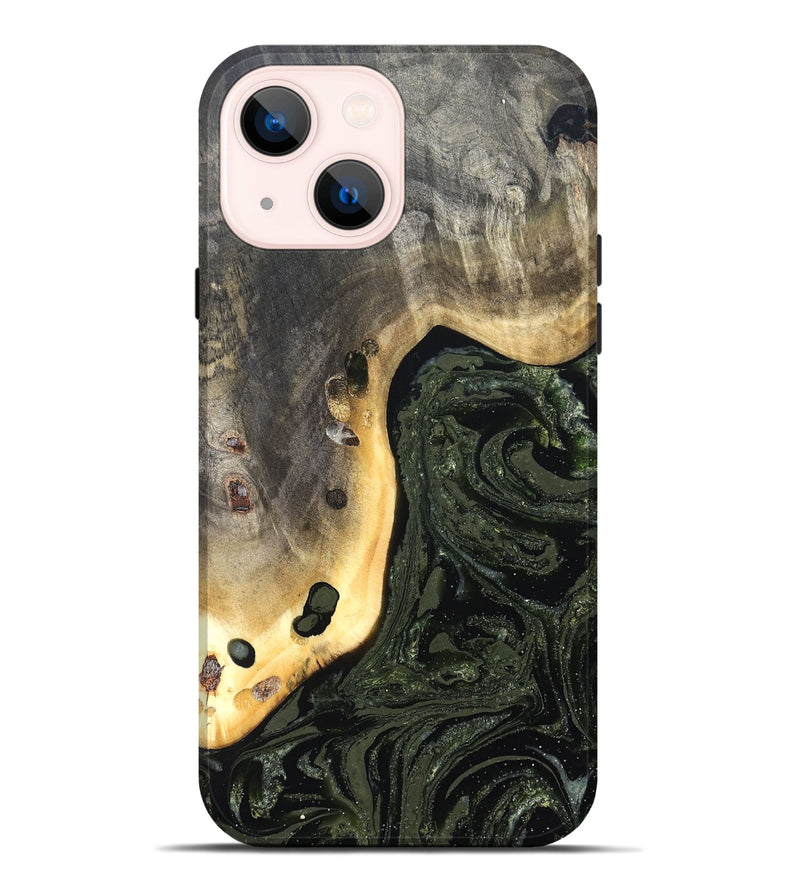 iPhone 14 Plus Wood Live Edge Phone Case - Sol (Green, 826594)