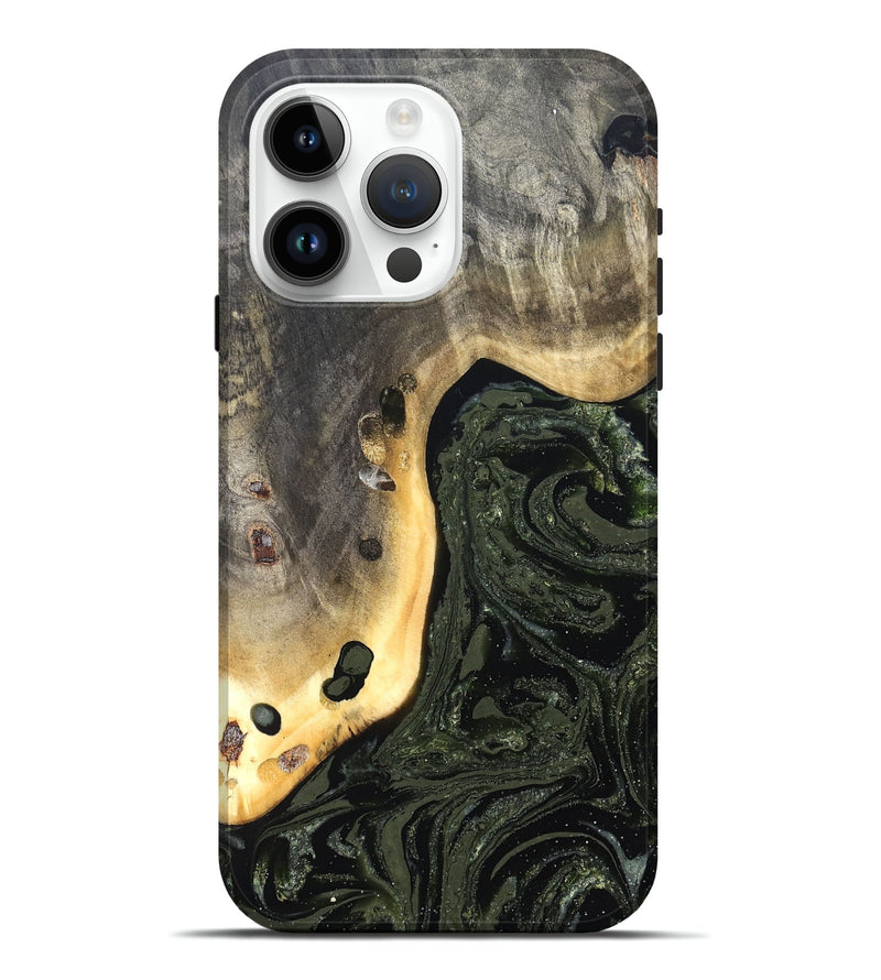 iPhone 15 Pro Max Wood Live Edge Phone Case - Sol (Green, 826594)