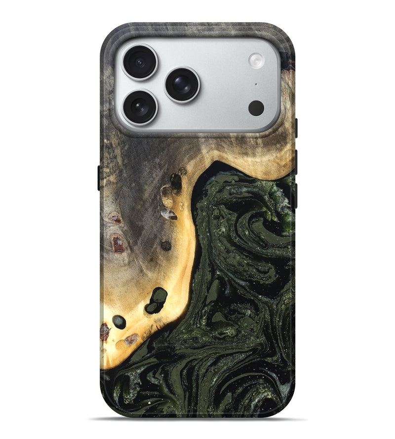iPhone 18 Pro Max Wood Live Edge Phone Case - Sol (Green, 826594)