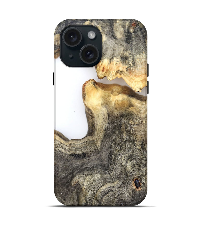 iPhone 15 Wood Live Edge Phone Case - Tomas (Clear, 826602)