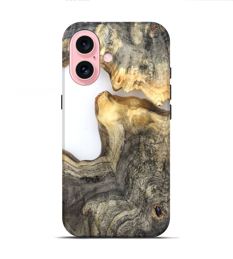 iPhone 16 Wood Live Edge Phone Case - Tomas (Clear, 826602)