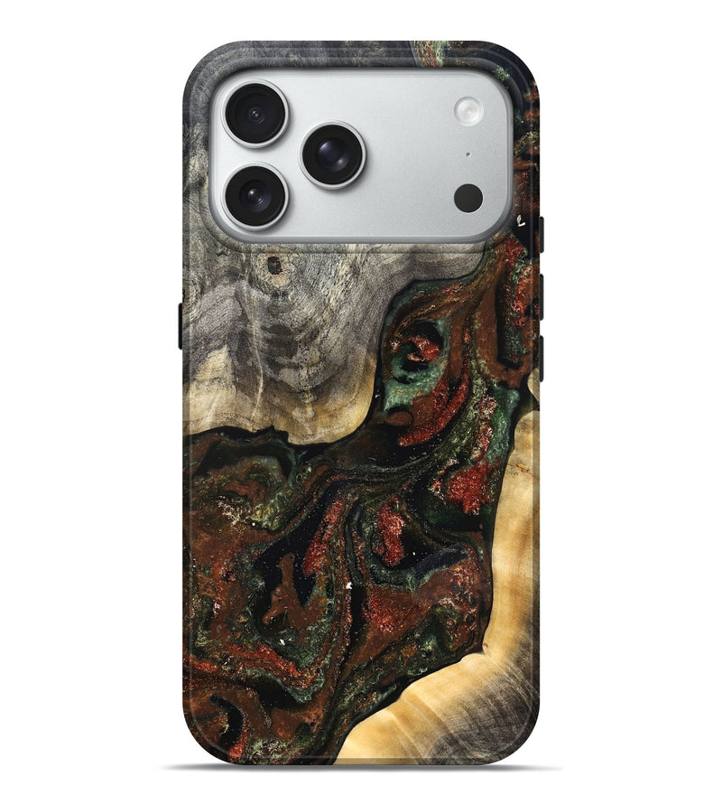 iPhone 18 Pro Max Wood Live Edge Phone Case - Kylan (Green, 826604)