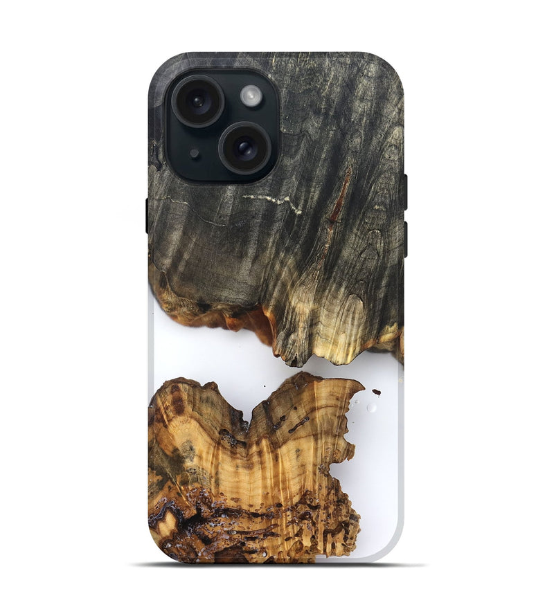iPhone 15 Wood Live Edge Phone Case - Zain (Clear, 826605)