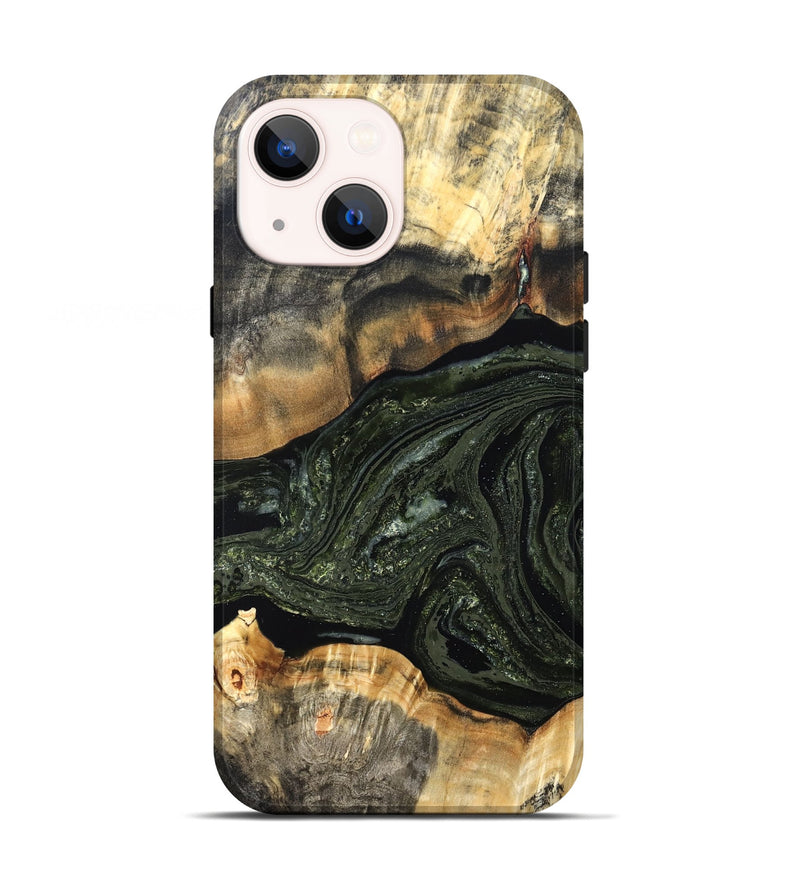 iPhone 13 Wood Live Edge Phone Case - Sydni (Green, 826606)