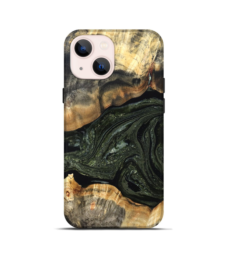iPhone 13 mini Wood Live Edge Phone Case - Sydni (Green, 826606)