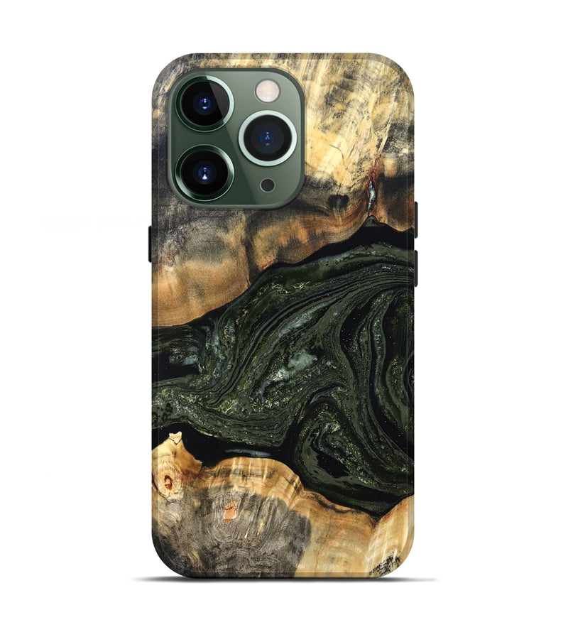 iPhone 13 Pro Wood Live Edge Phone Case - Sydni (Green, 826606)