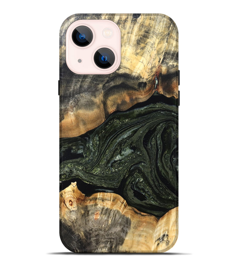 iPhone 14 Plus Wood Live Edge Phone Case - Sydni (Green, 826606)