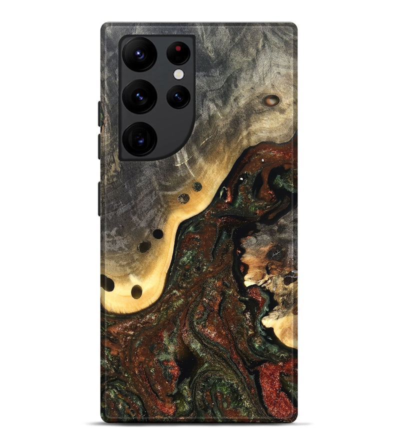 Galaxy S22 Ultra Wood Live Edge Phone Case - Fallon (Green, 826607)