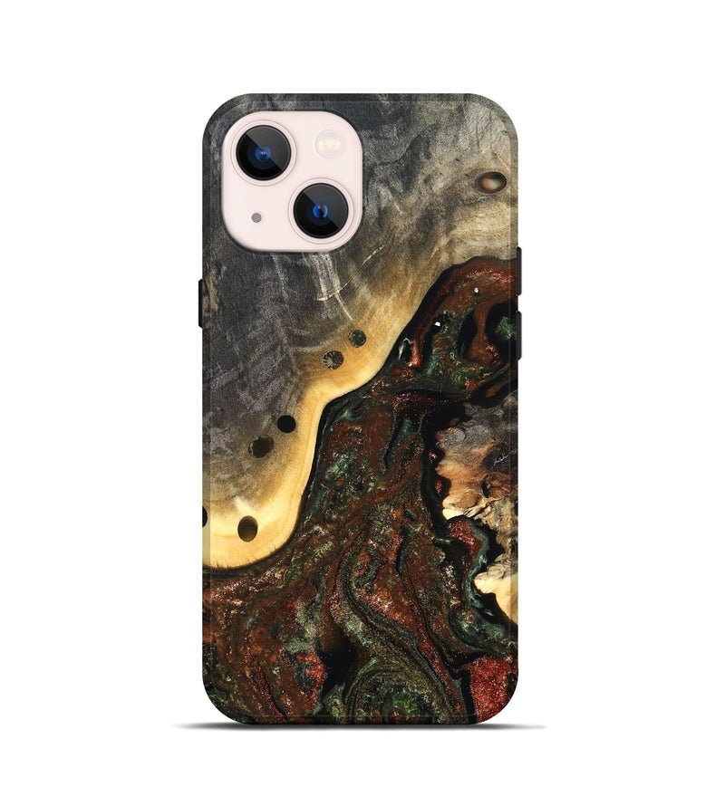 iPhone 13 mini Wood Live Edge Phone Case - Fallon (Green, 826607)