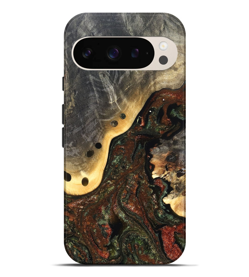 Pixel 9 Pro XL Wood Live Edge Phone Case - Fallon (Green, 826607)