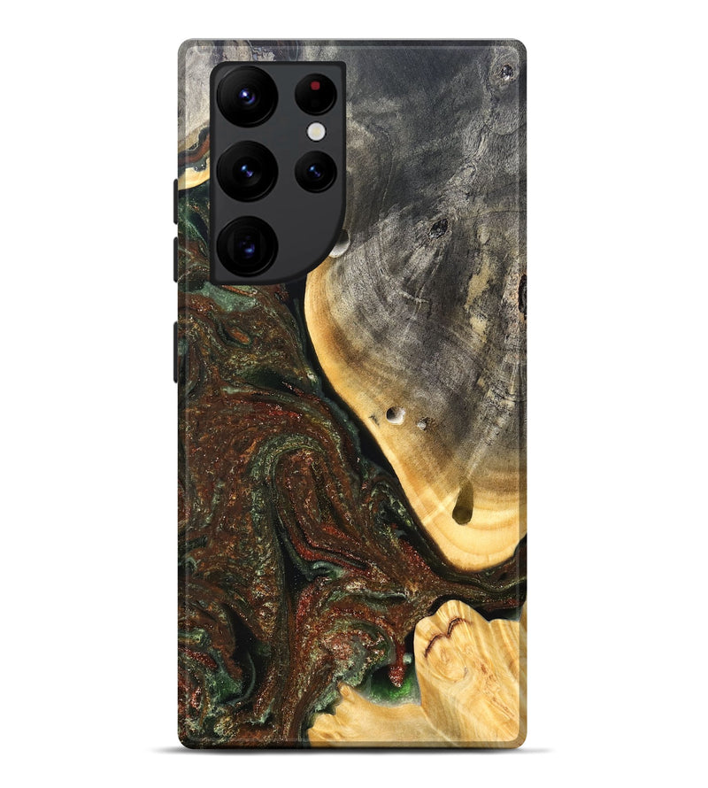 Galaxy S22 Ultra Wood Live Edge Phone Case - Isabel (Green, 826608)