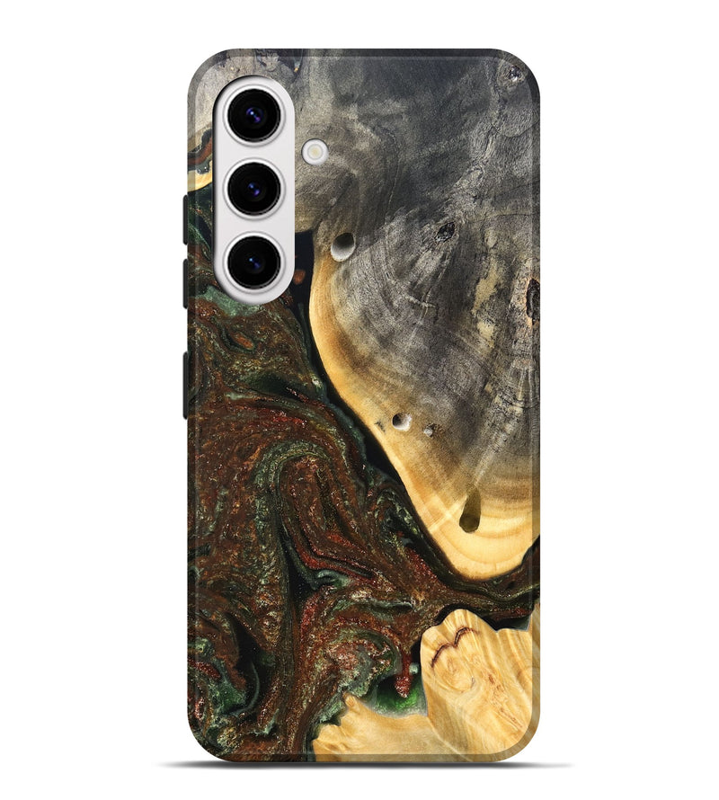 Galaxy S25 Plus Wood Live Edge Phone Case - Isabel (Green, 826608)