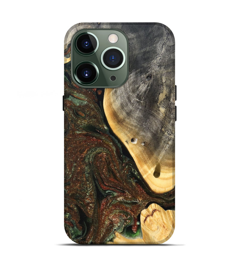 iPhone 13 Pro Wood Live Edge Phone Case - Isabel (Green, 826608)