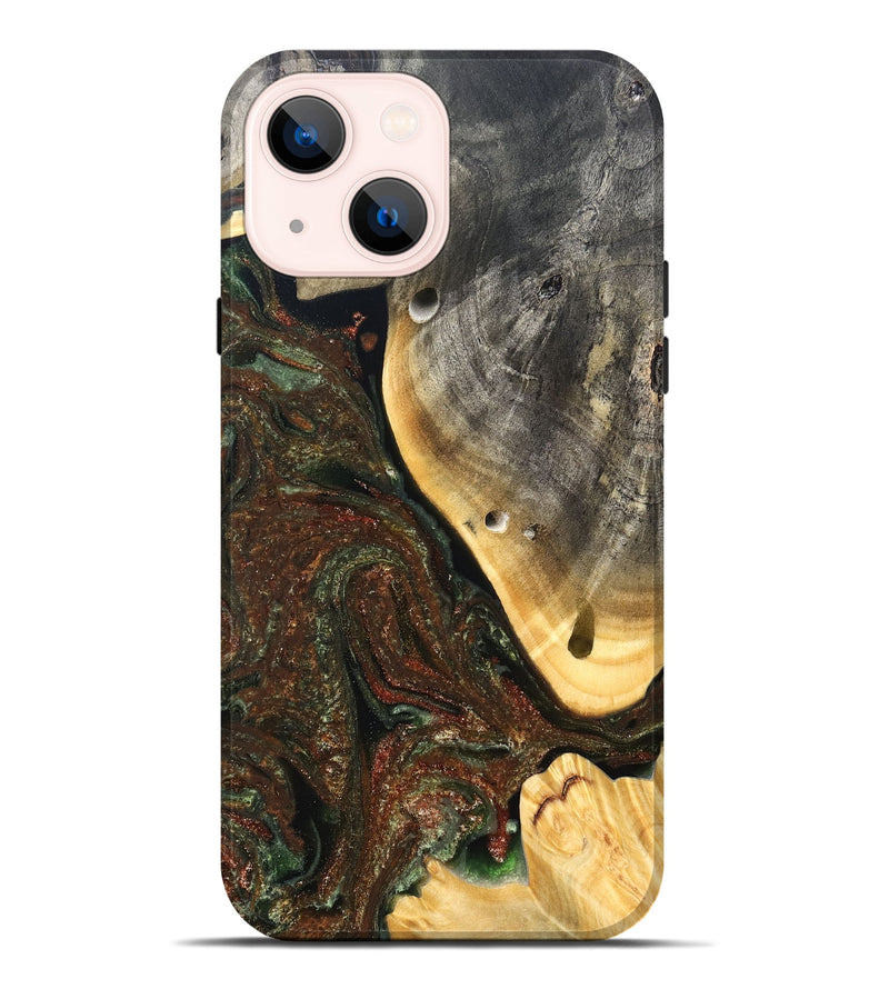 iPhone 14 Plus Wood Live Edge Phone Case - Isabel (Green, 826608)