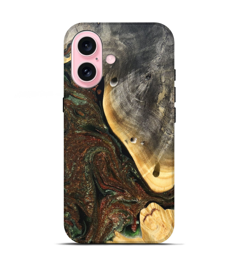 iPhone 17 Wood Live Edge Phone Case - Isabel (Green, 826608)