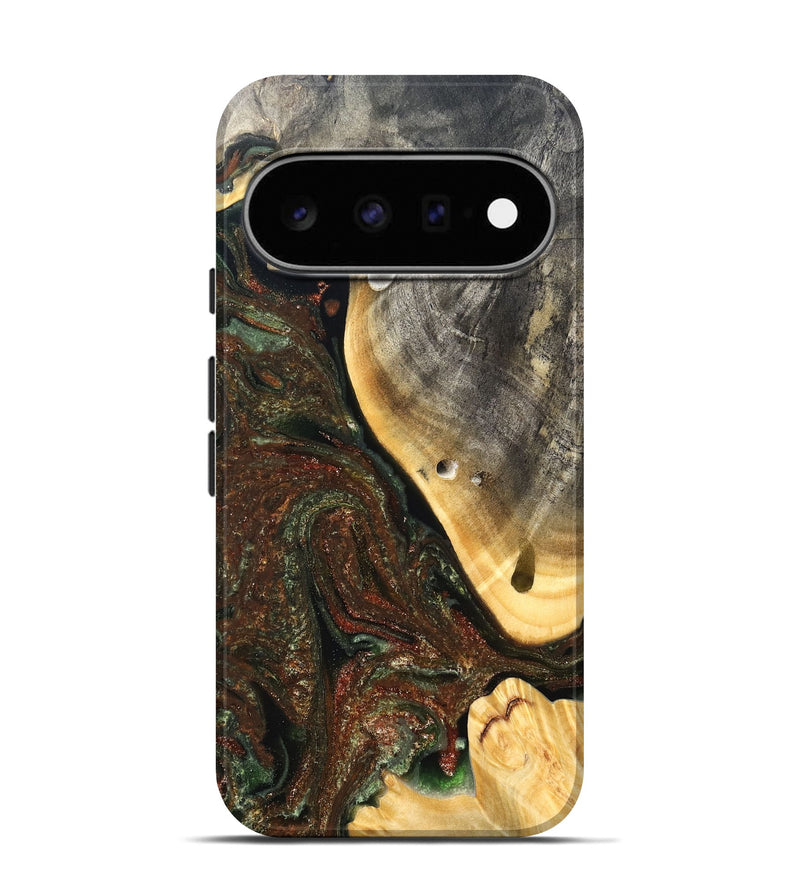 Pixel 11 Pro Wood Live Edge Phone Case - Isabel (Green, 826608)