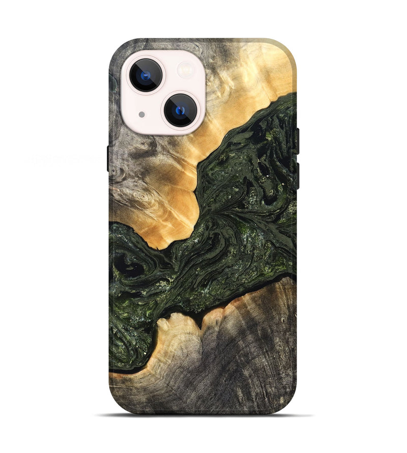 iPhone 13 Wood Live Edge Phone Case - Kacey (Green, 826617)