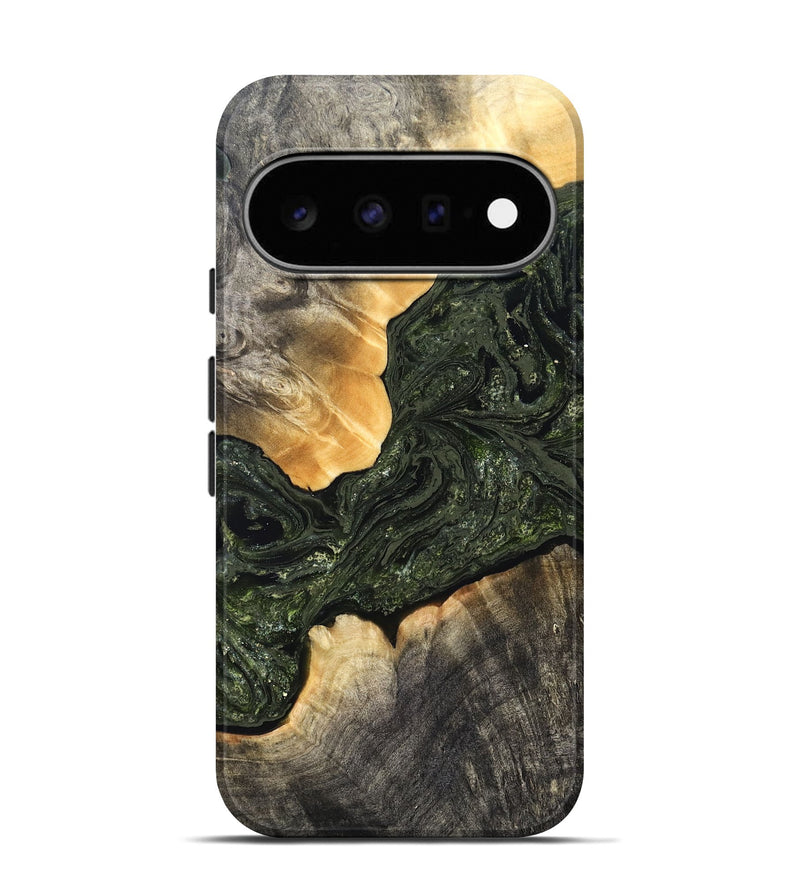 Pixel 11 Pro Wood Live Edge Phone Case - Kacey (Green, 826617)